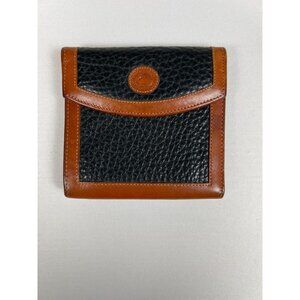 Vintage Dooney & Bourke Black All-Weather Leather French Purse Wallet USA
